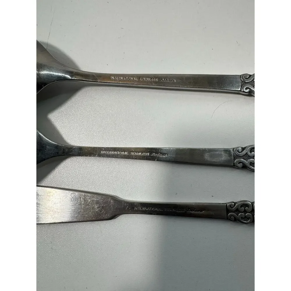 International Stainless Deluxe Danish Scroll 3 pc Serving Set MCM